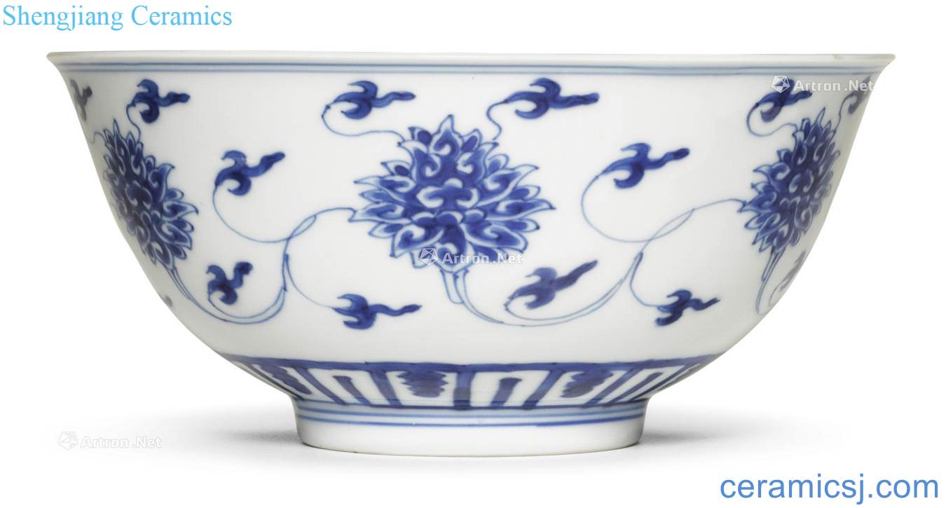 The qing emperor kangxi Blue and white lotus flower grain 盌