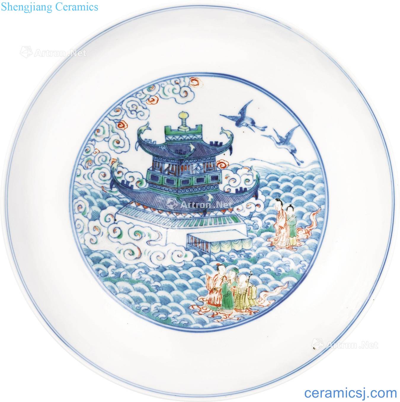 Qing yongzheng 鬪 colour the sea house add raise figure