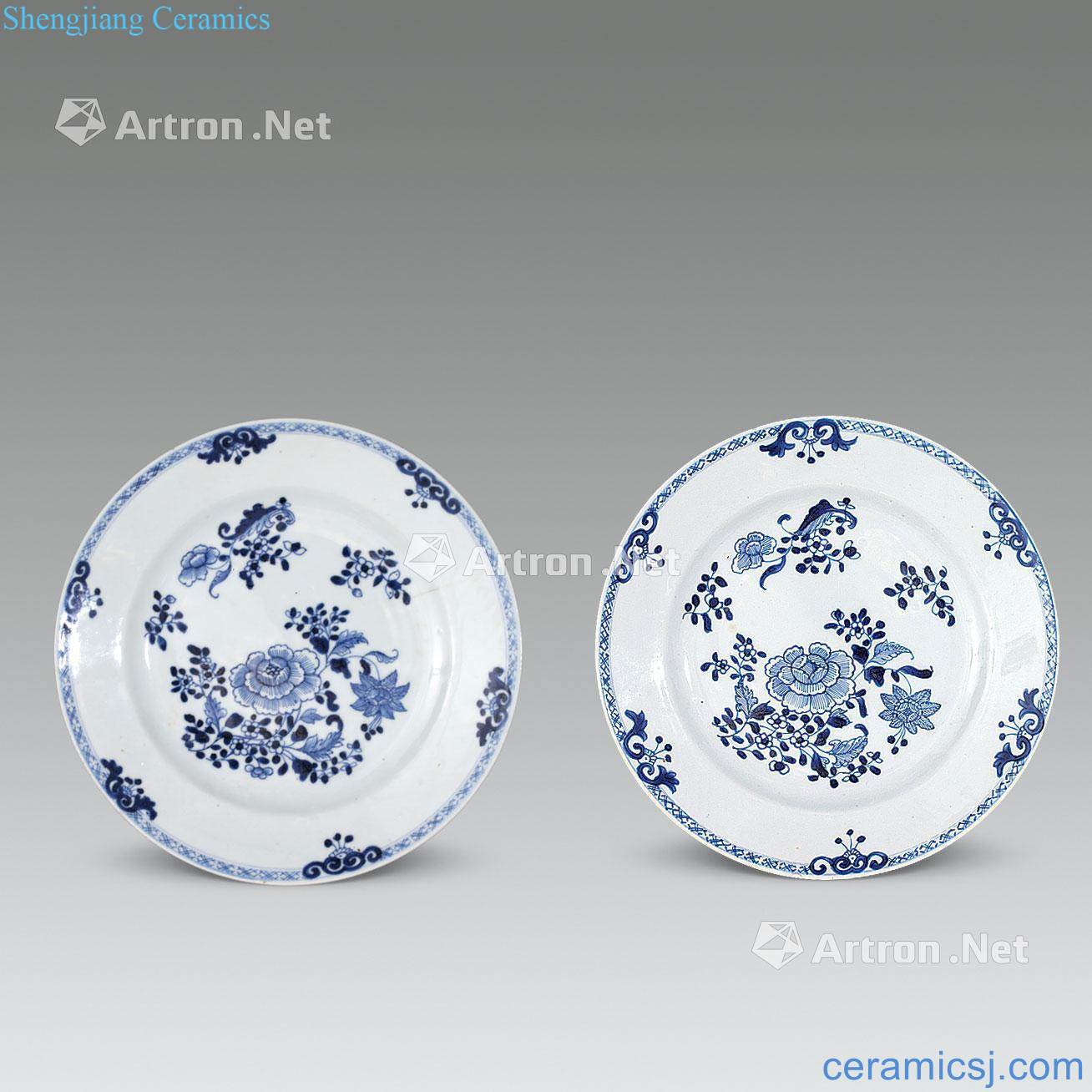 qing Blue and white flower plate (a)