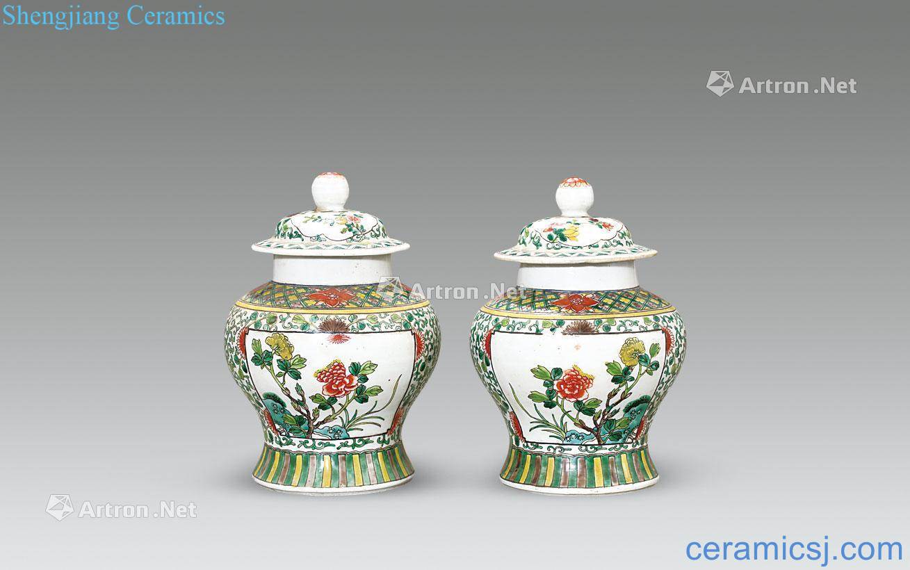 Qing general famille rose flower pot (a)