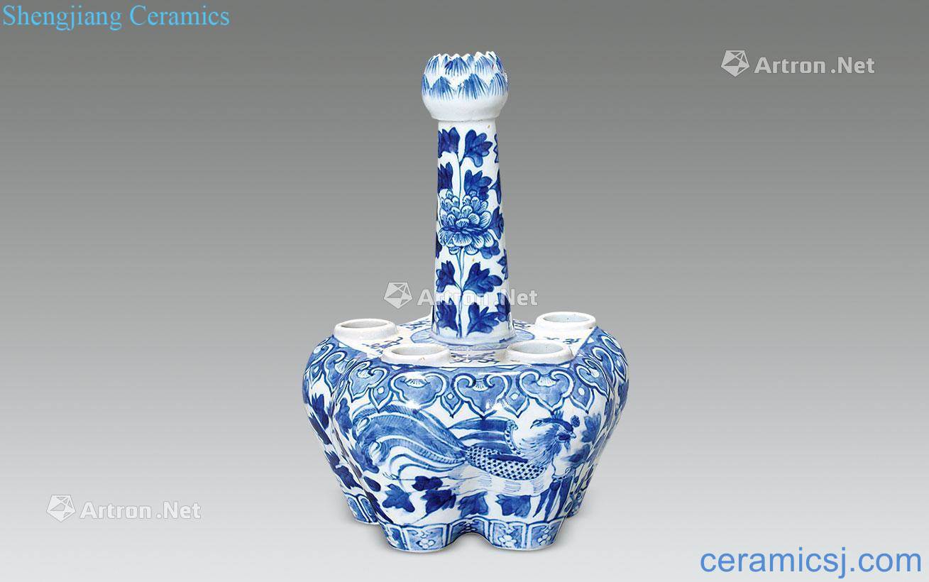 qing Blue and white chicken five hole bottle