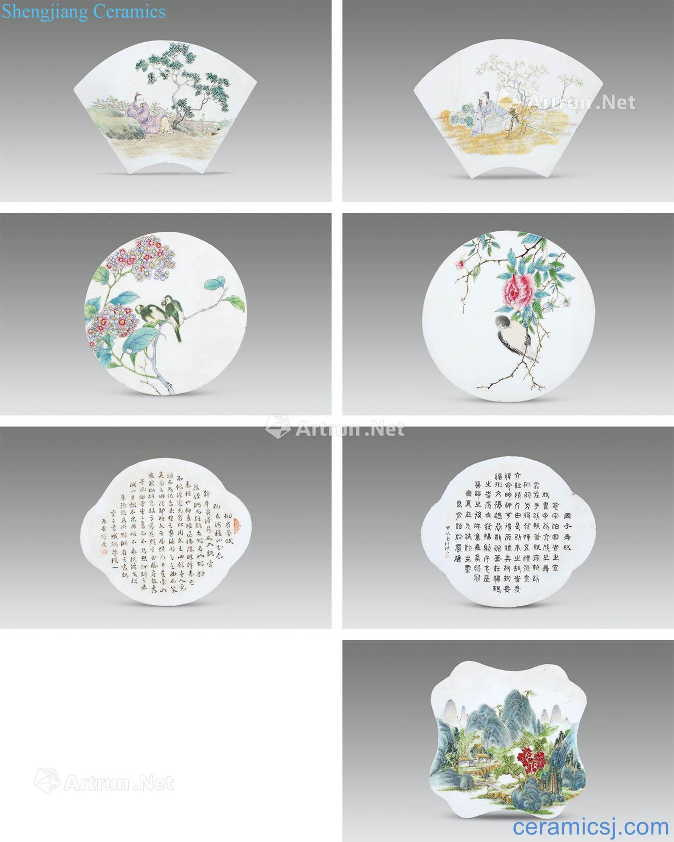 Qing shi wen famille rose porcelain plate painting (7)