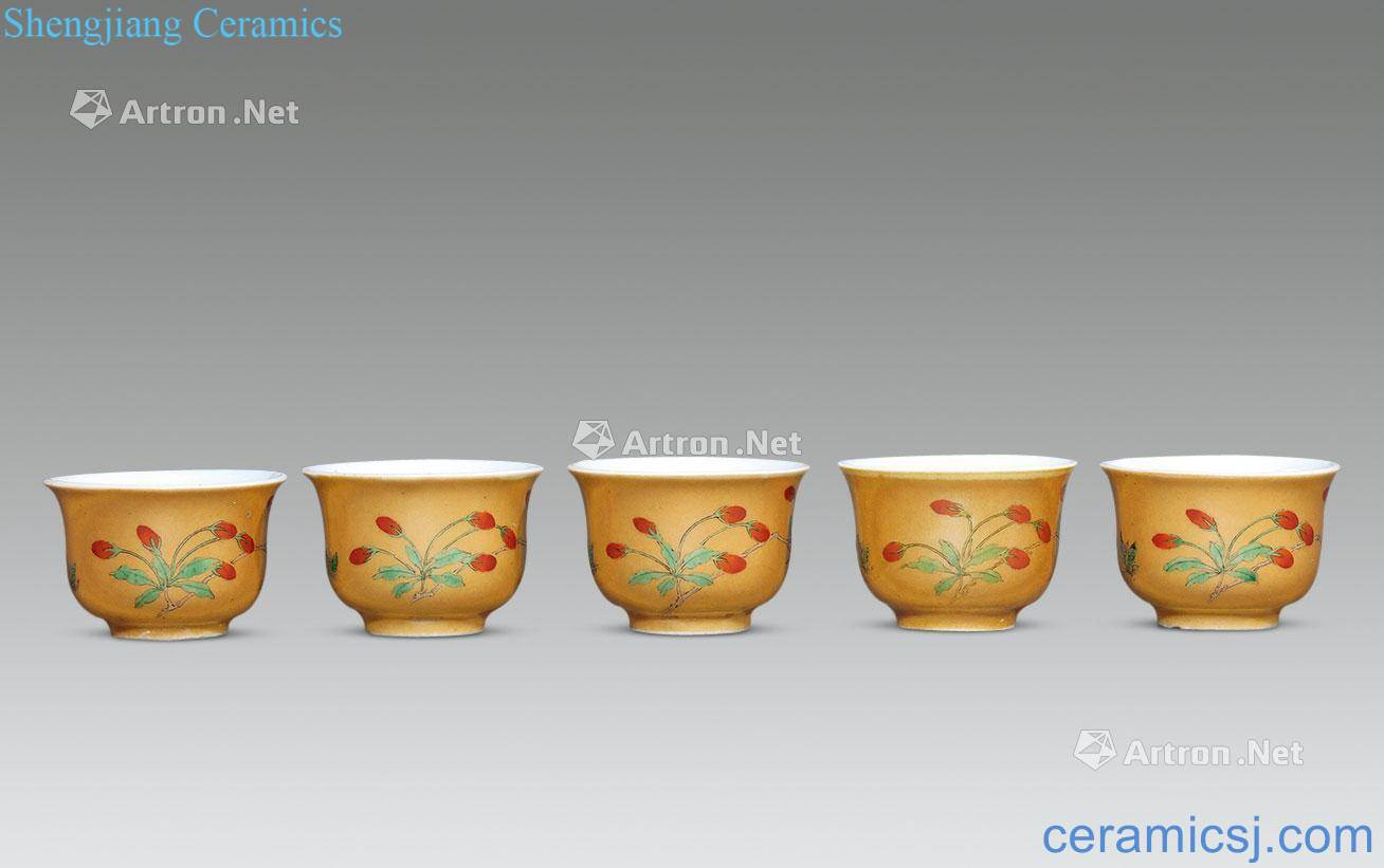Qing sauce glaze colorful butterfly tattoo cup five (5)