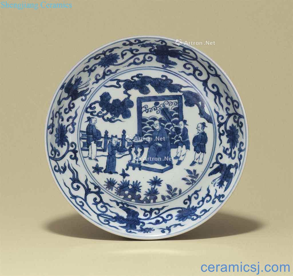 WANLI SIX - CHARACTER MARK THE AND OF THE PERIOD (1573-1619), A BLUE AND WHITE DISH