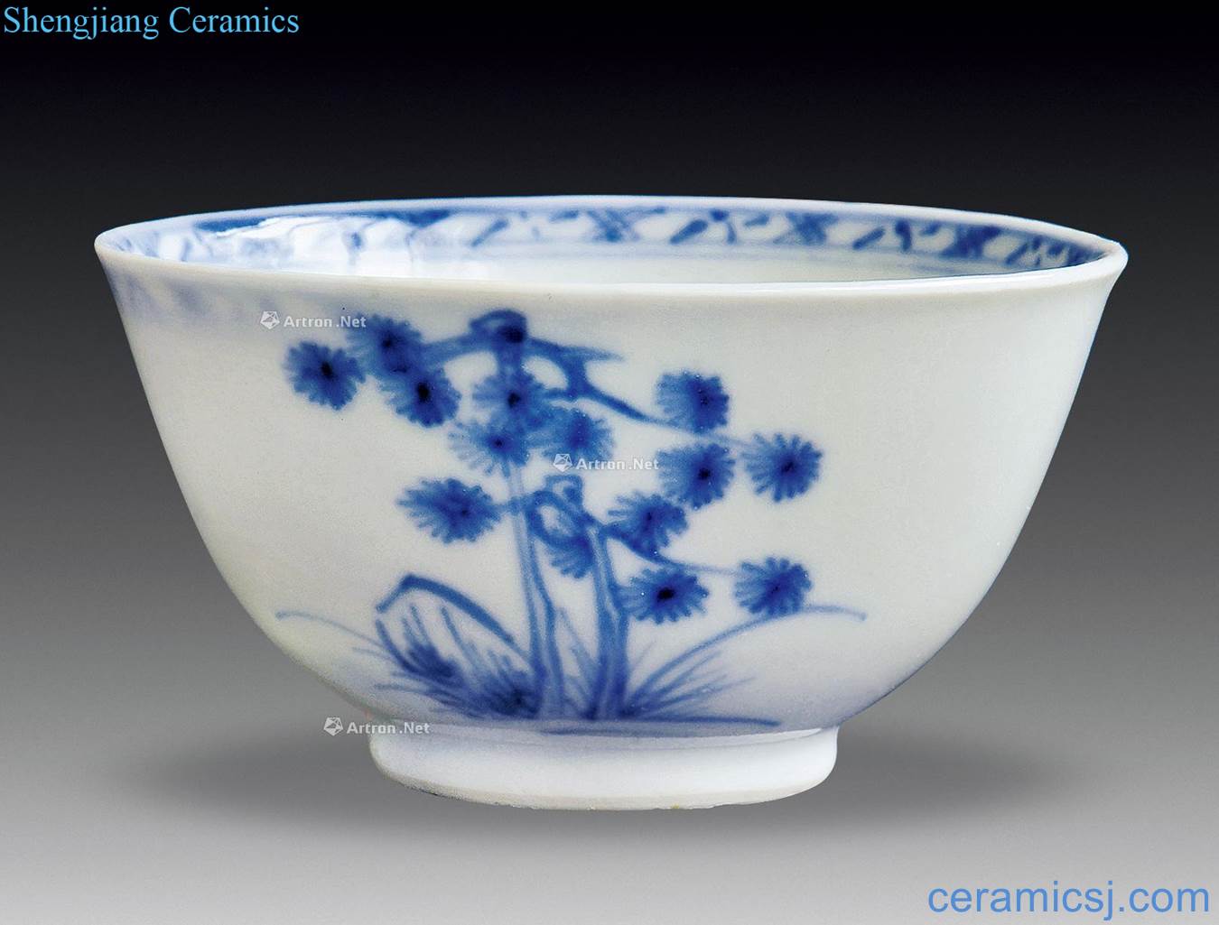 Qing dynasty Blue and white stone grain