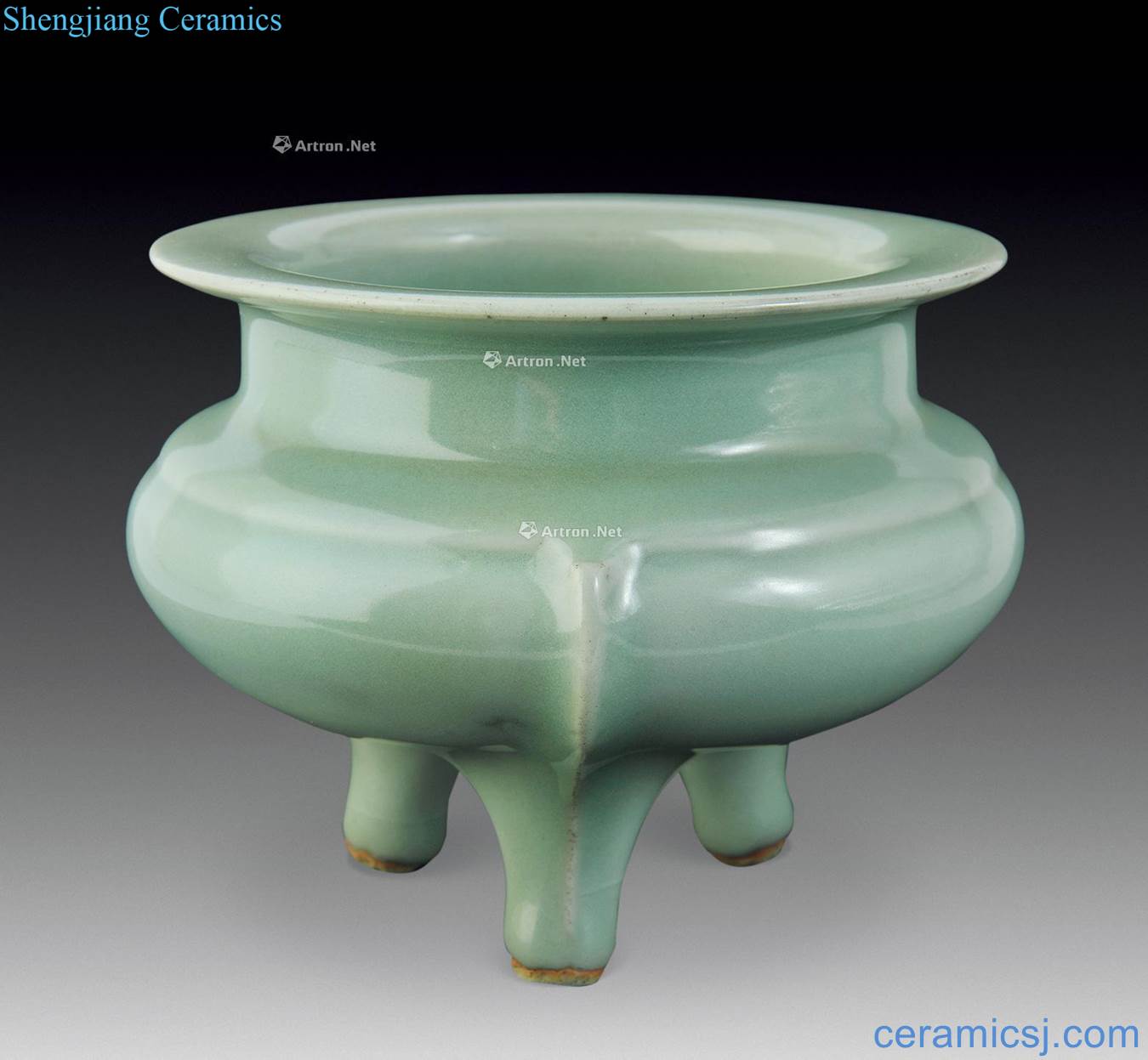 Ming or earlier Longquan celadon by furnace