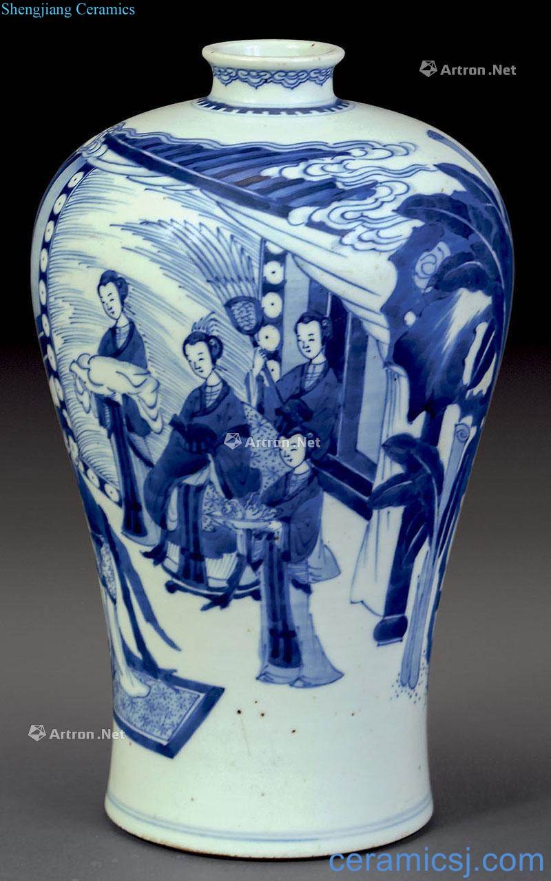qing Blue and white banana maid mei bottles