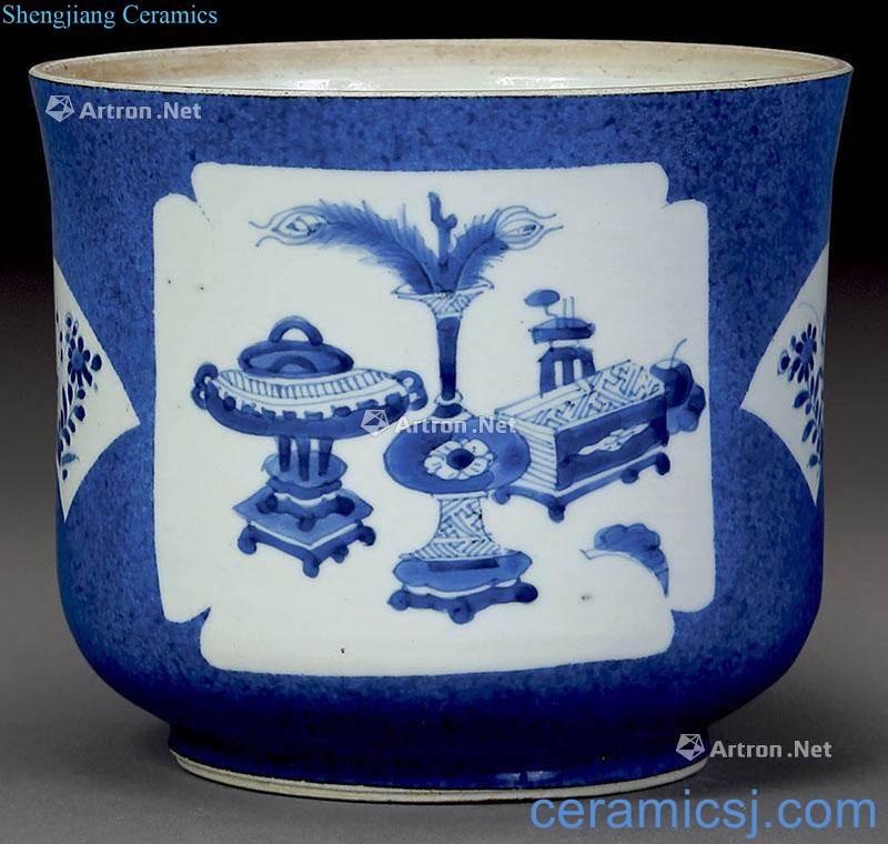 Qing is aspersed blue medallion antique cans