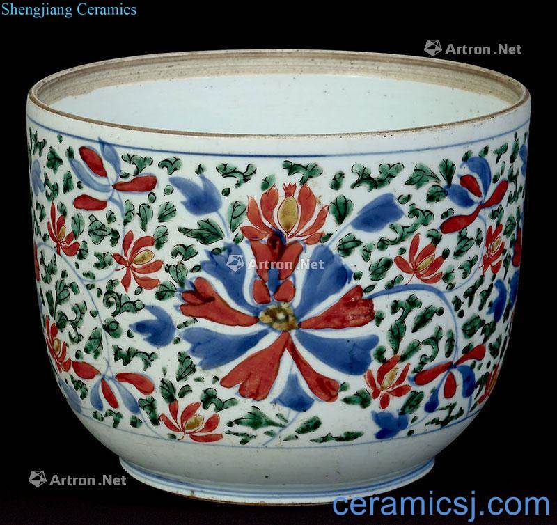 In the early qing dynasty Colorful flowers cylinder
