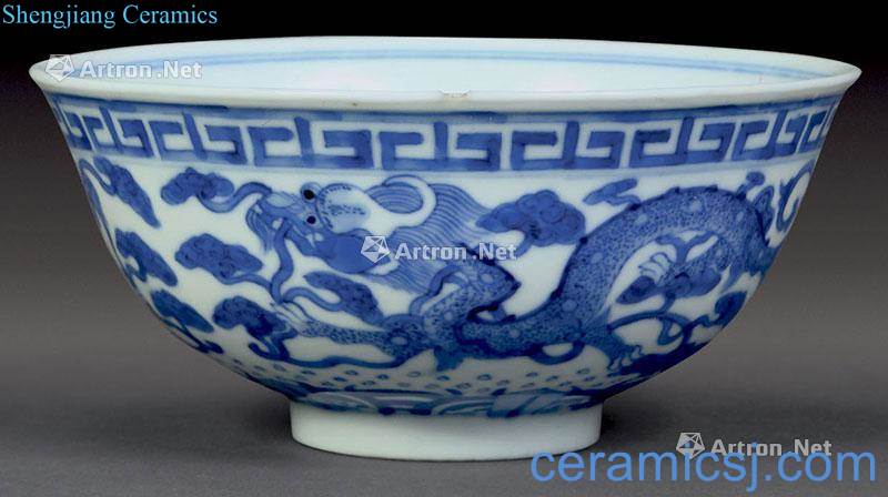 qing Blue and white dragon bowl