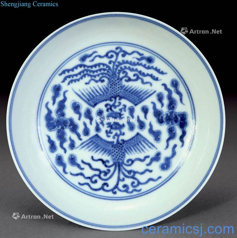 Qing guangxu Blue and white YunFeng plate