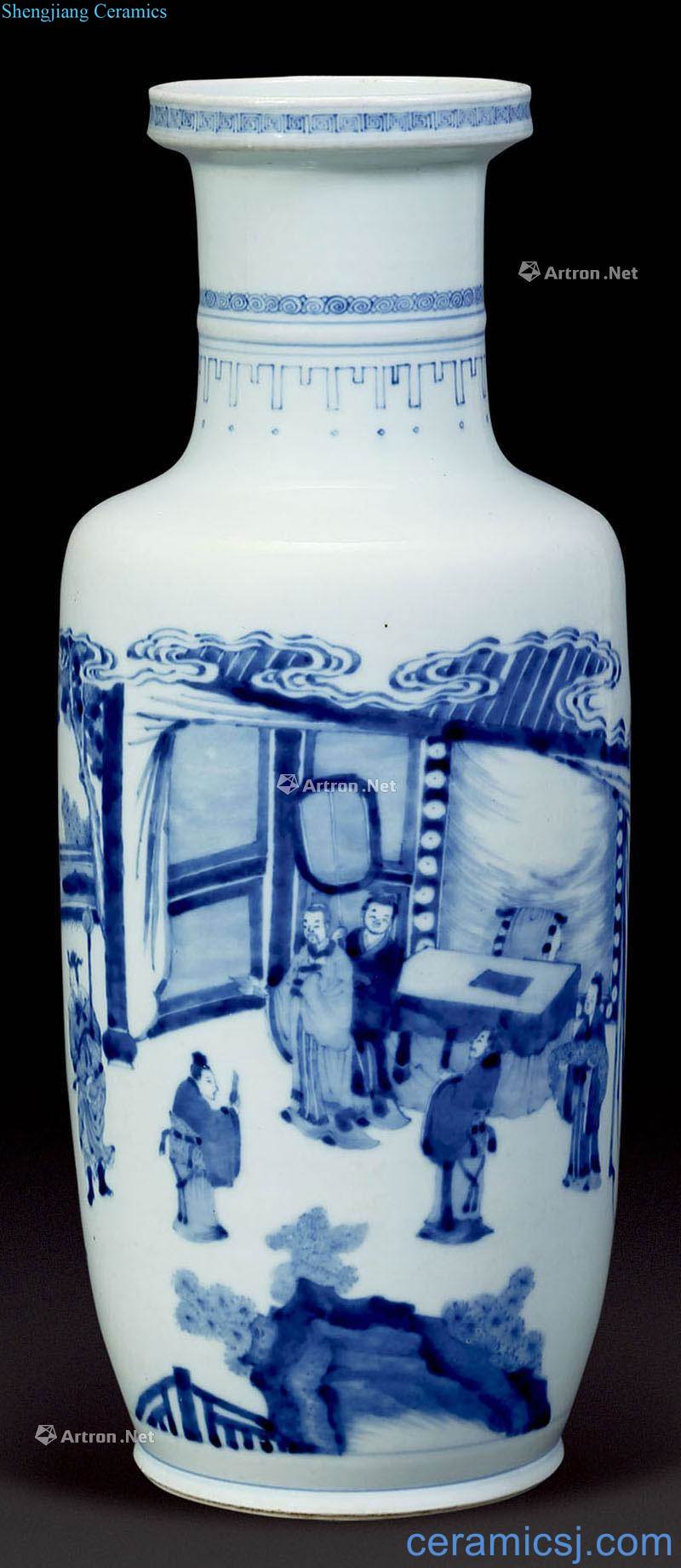 Qing dynasty blue and white characters were bottles