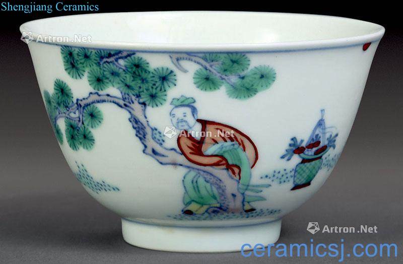 Qing cup bucket color characters