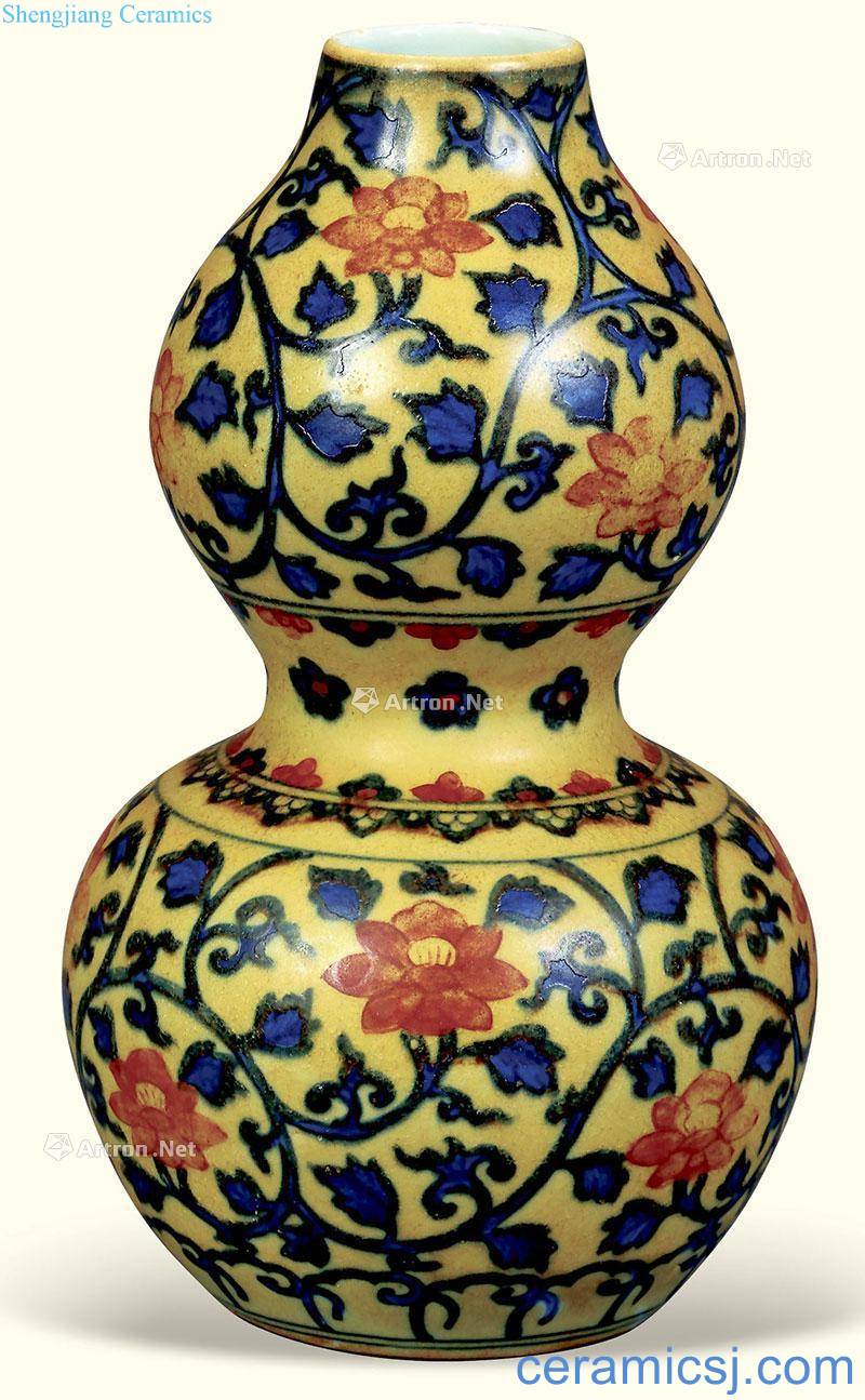 Ming Yellow glaze porcelain bottle gourd