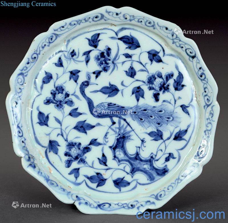 In the early qing Blue and white flower flower disc