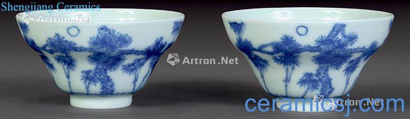 Qing yongzheng blue poetic cup (2)