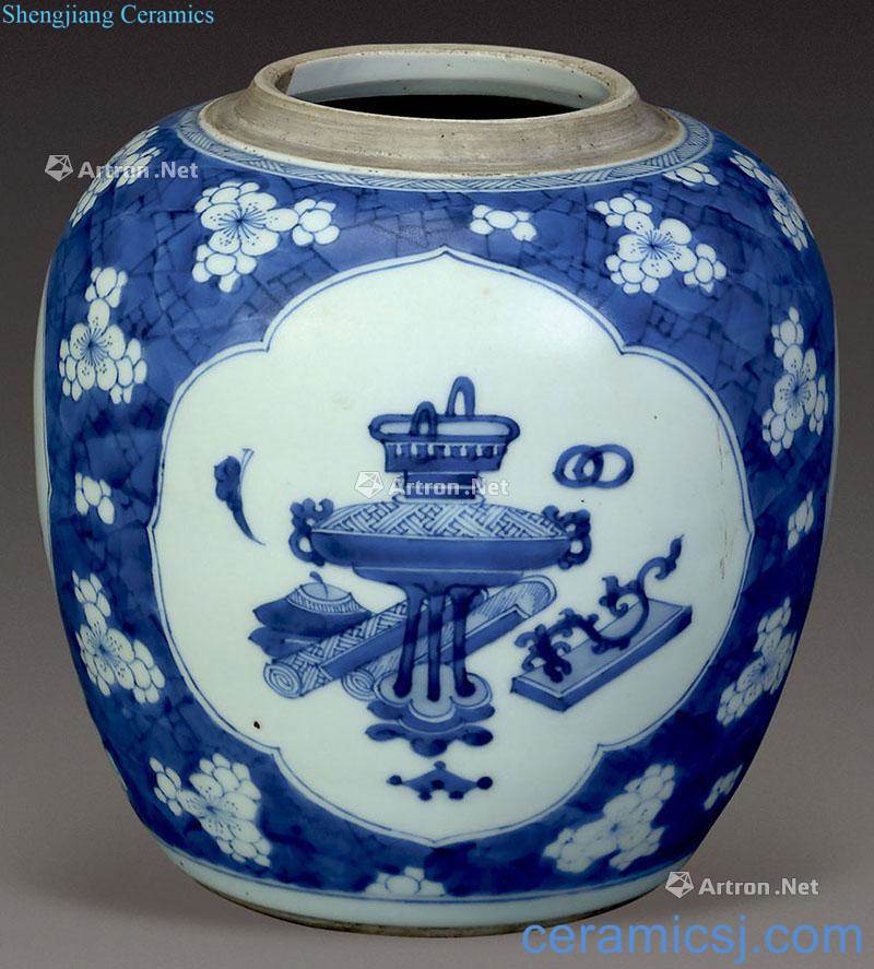 The qing emperor kangxi porcelain medallion antique cans