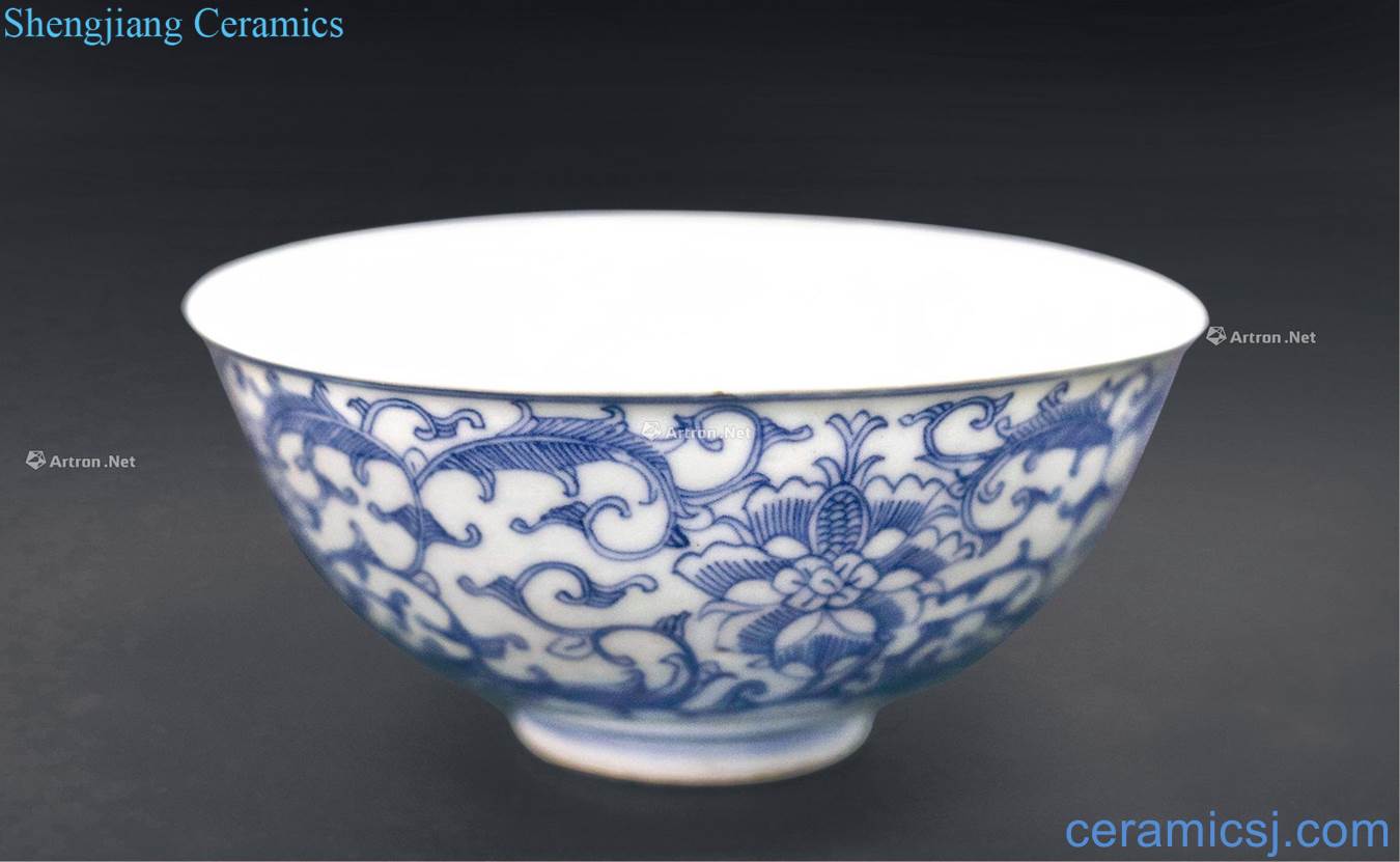 Qing jiaqing line-drawing porcelain bowl