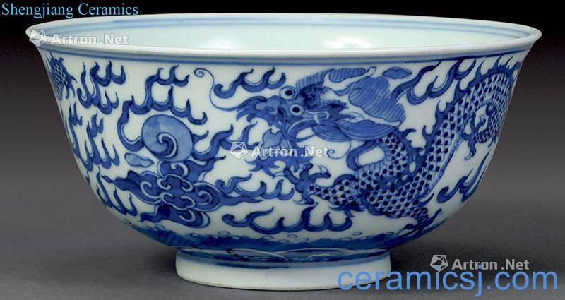 qing Blue and white dragon bowl