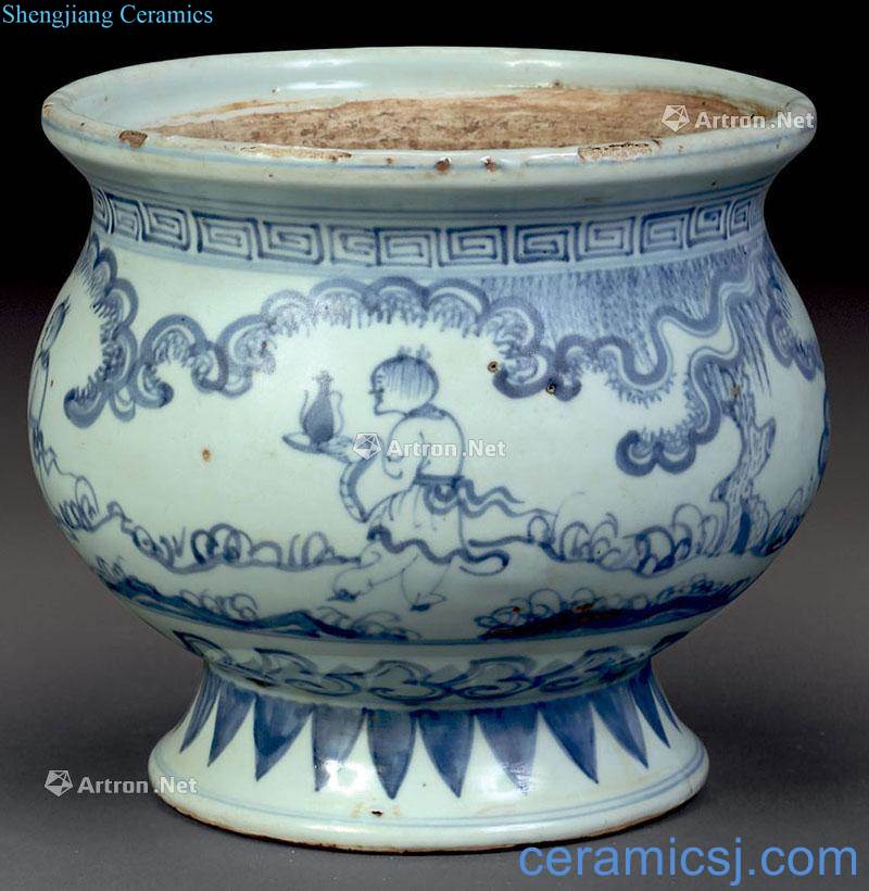 Ming Blue and white characters furnace