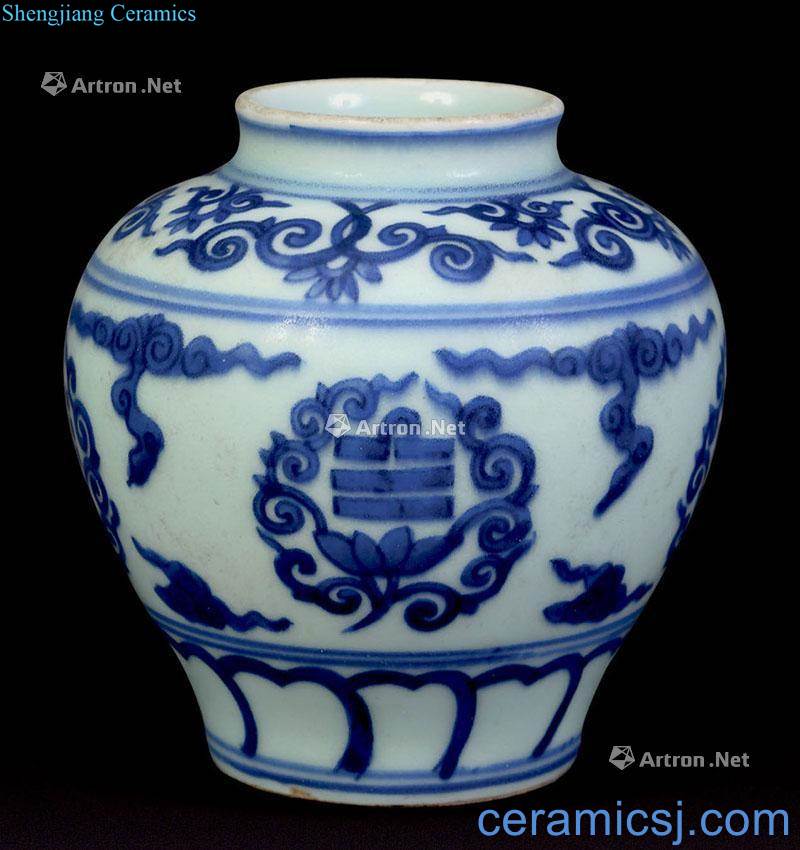 Ming Blue and white gossip canister
