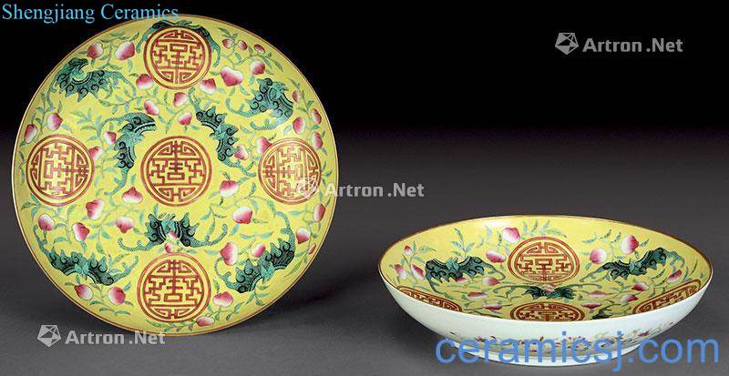 Qing guangxu A yellow to pastel live plate (2)