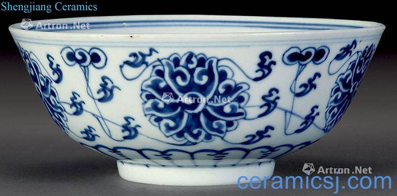 Qing guangxu Blue and white lotus design bowl