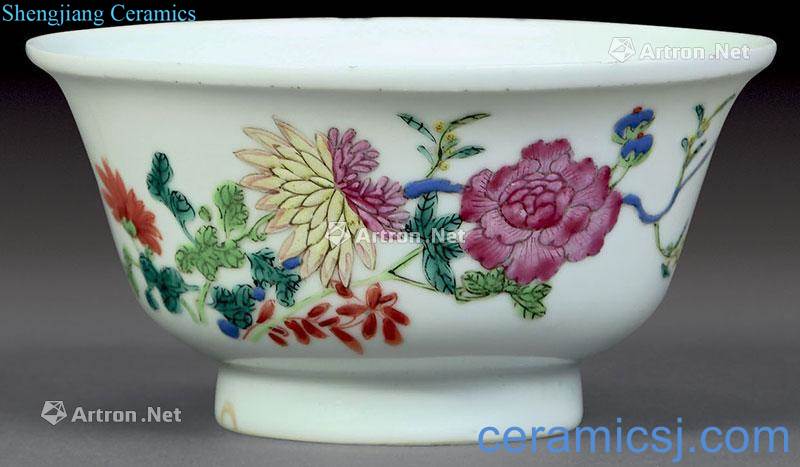 Qing yongzheng famille rose flower bowls