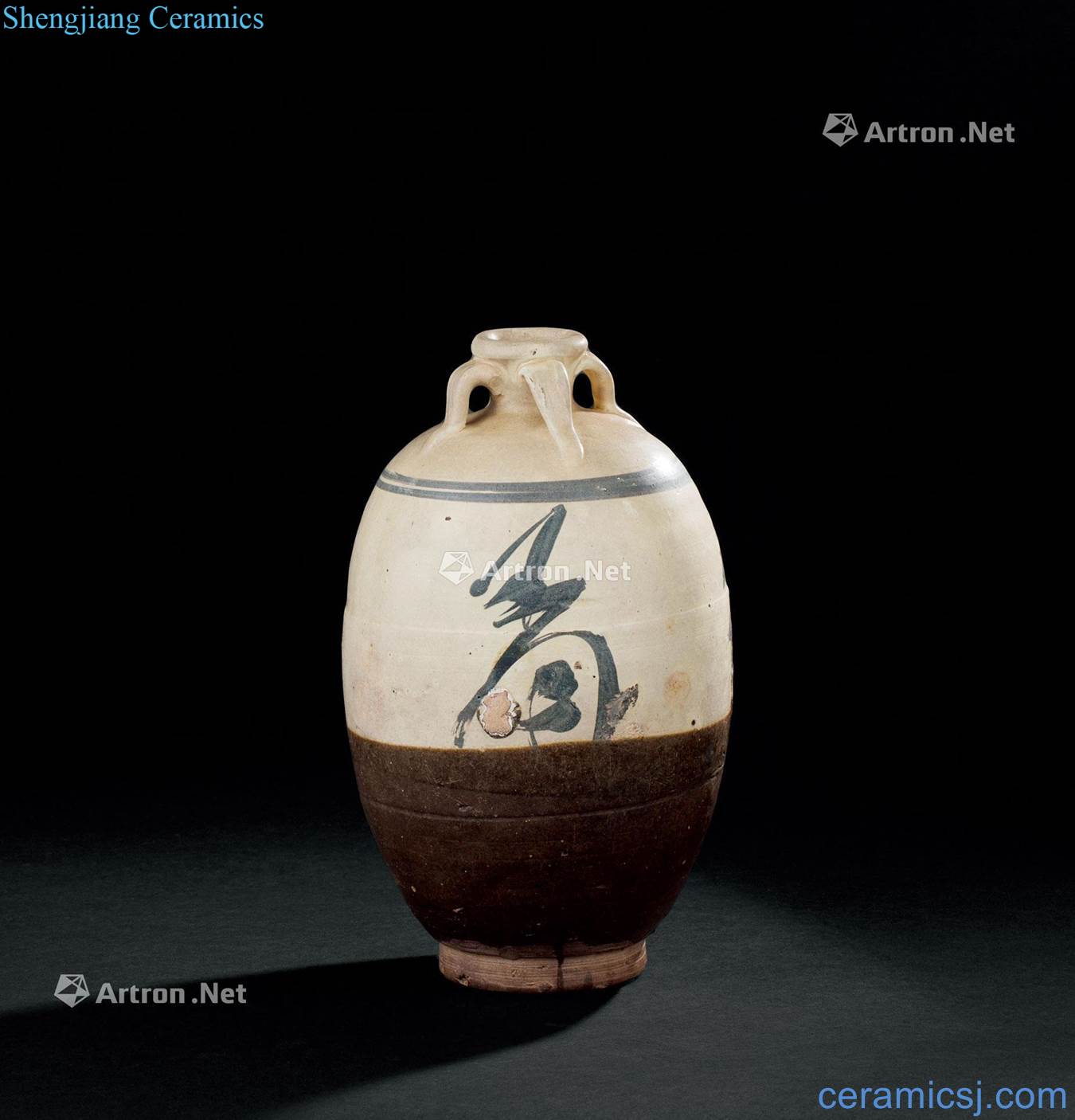 The song dynasty (960 ~ 1279) magnetic state kiln four bottles