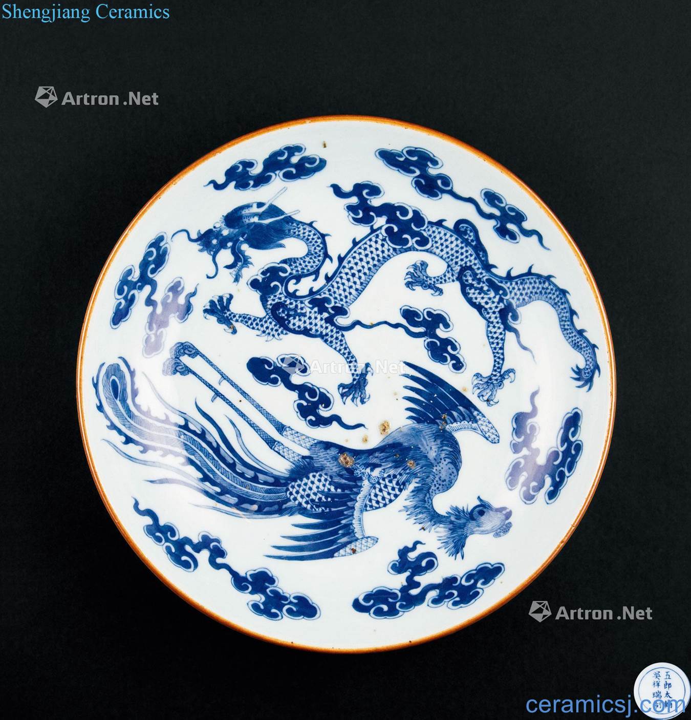 Early qing (1644-1775) blue and white longfeng tray