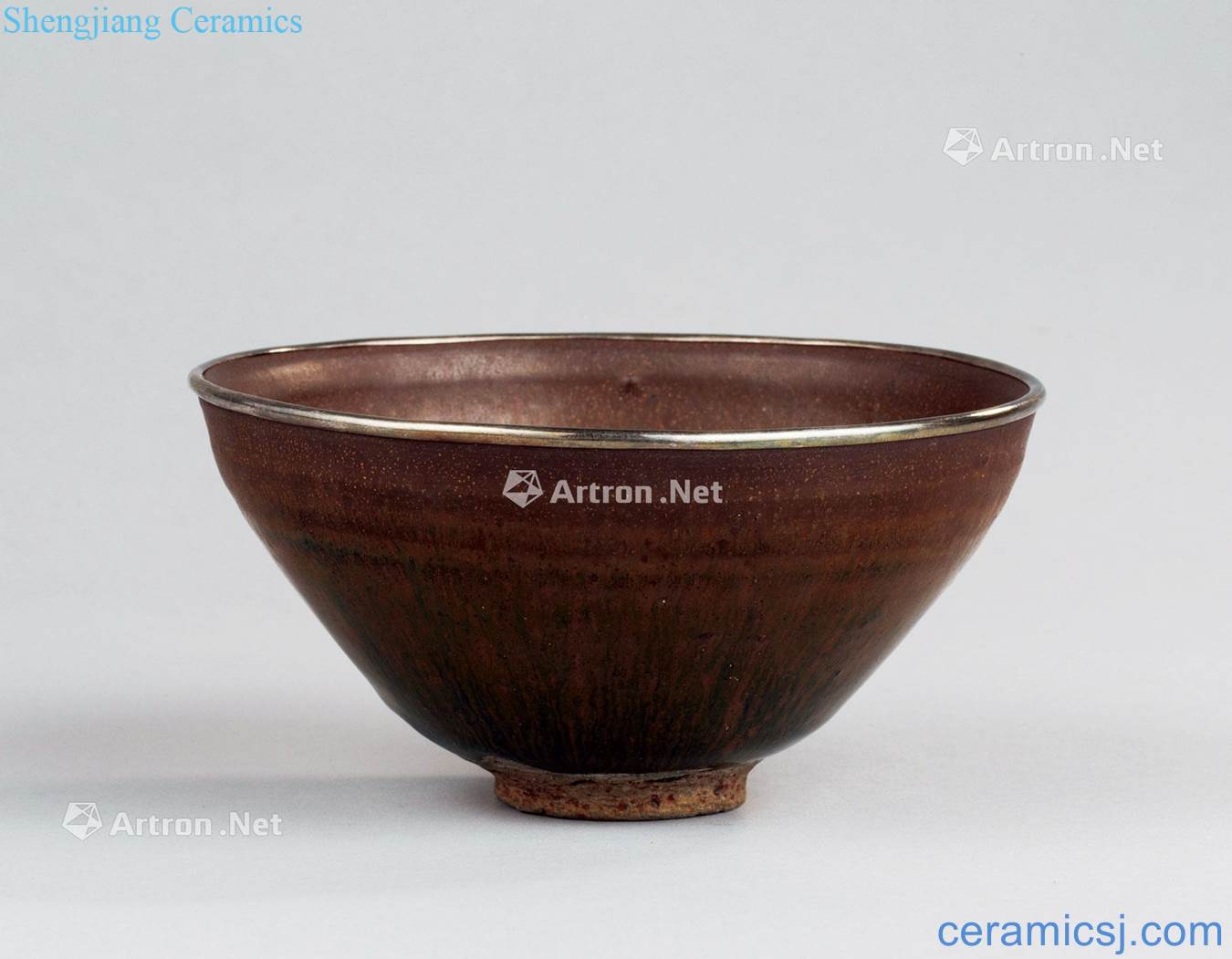 The song dynasty (960-1279), silvering mouth to build kilns temmoku bowl