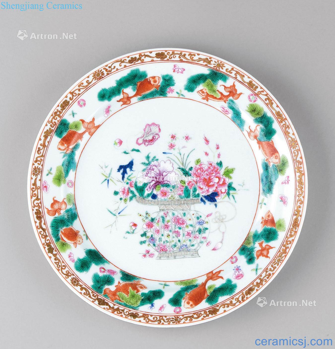 Qing yongzheng (1723-1735), pastel flowers antique tray