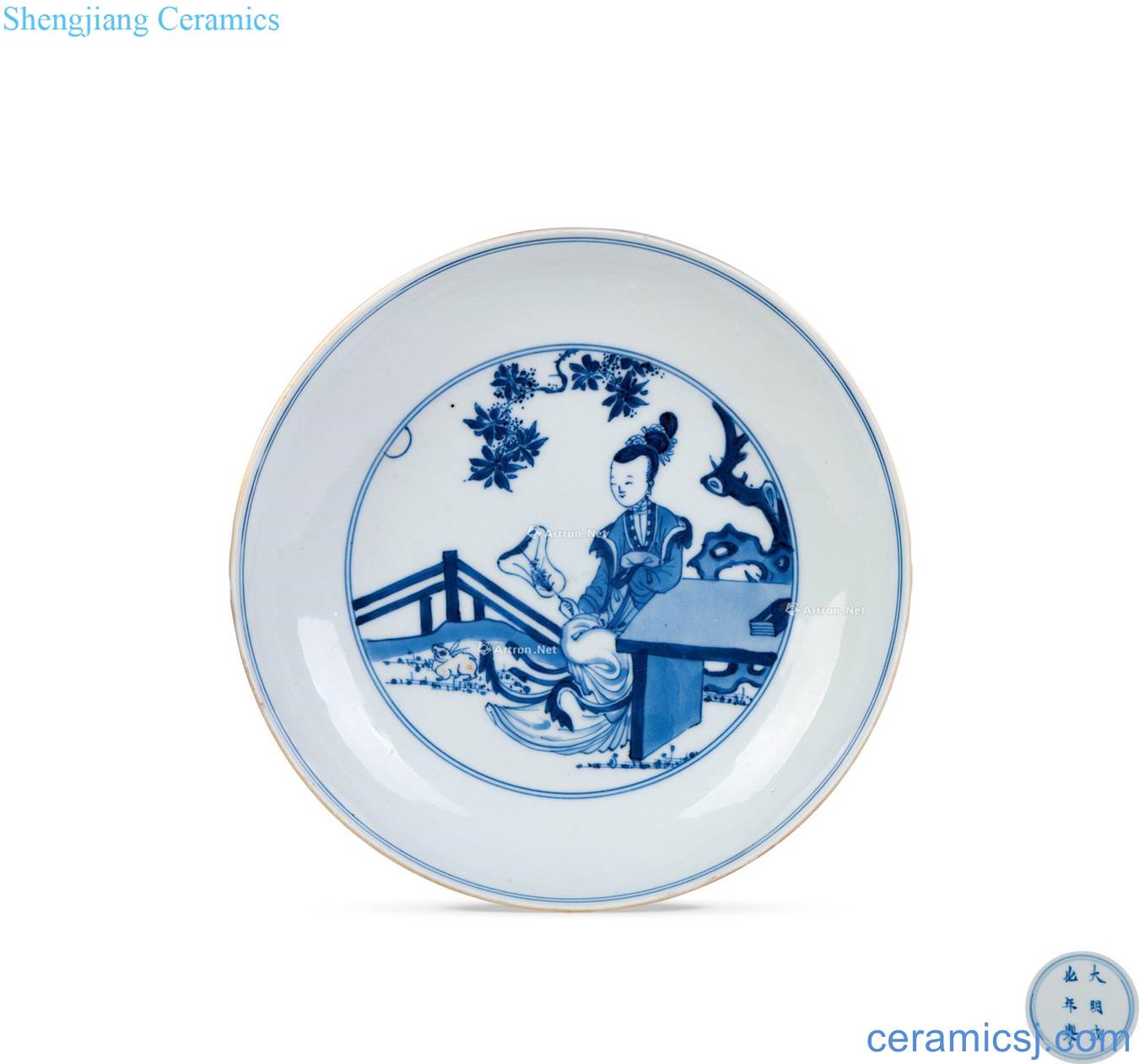 However, the blue and white paint on the qing emperor kangxi rabbit dish