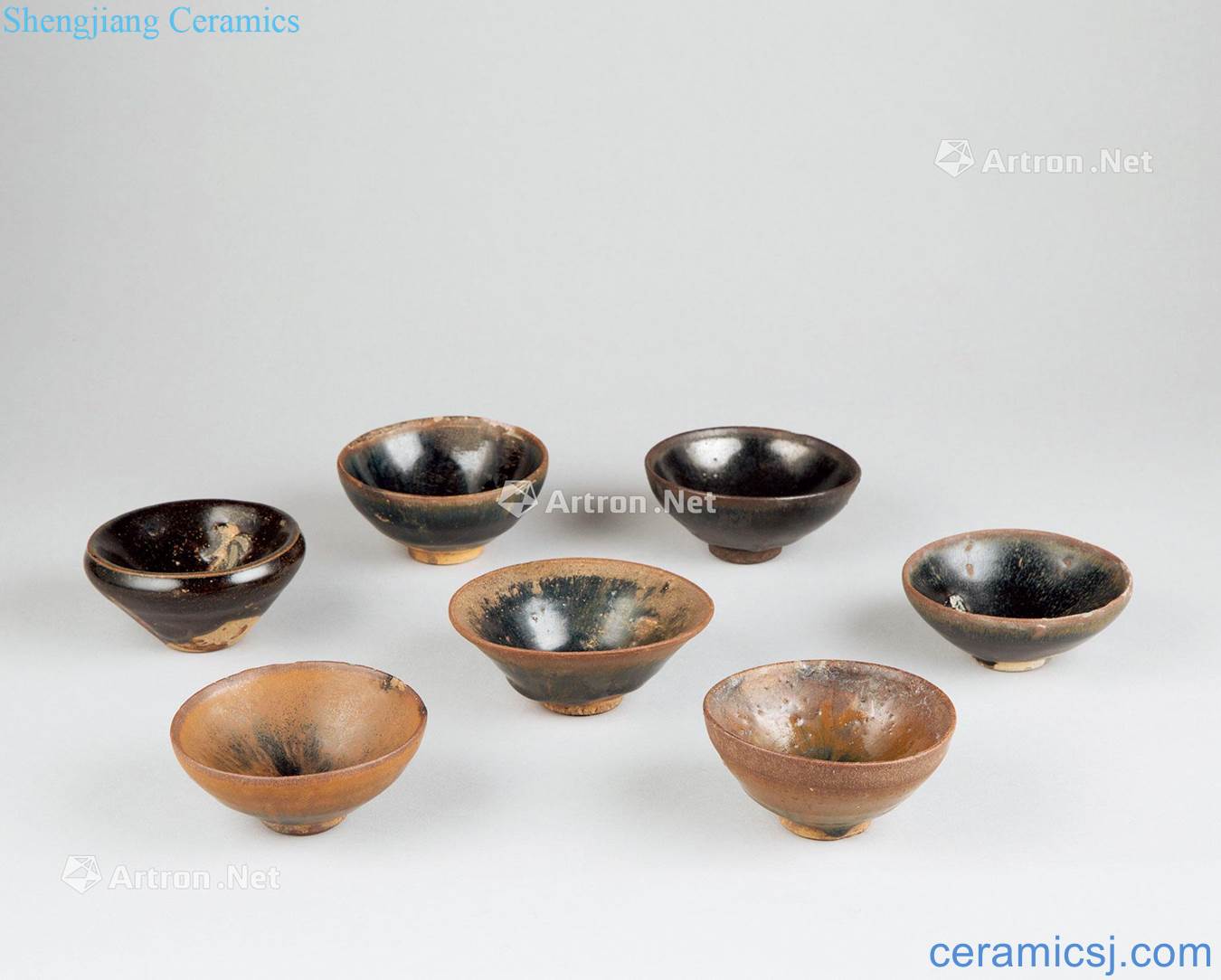 The song dynasty (960-1279) tea temmoku (seven pieces of a set of)