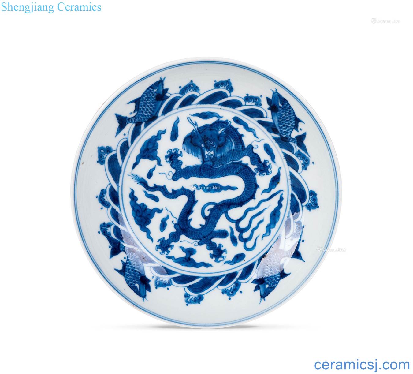 Qing yongzheng Blue sea dragon plate