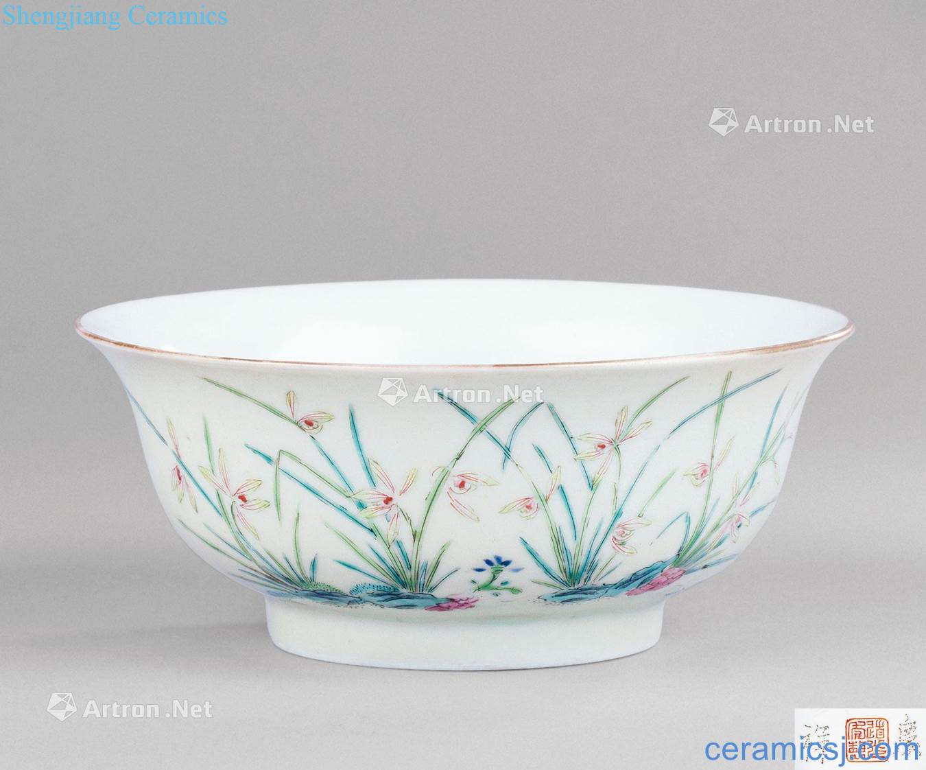 Qing daoguang (1821-1850), cream-colored and pastel LanZhu double green-splashed bowls
