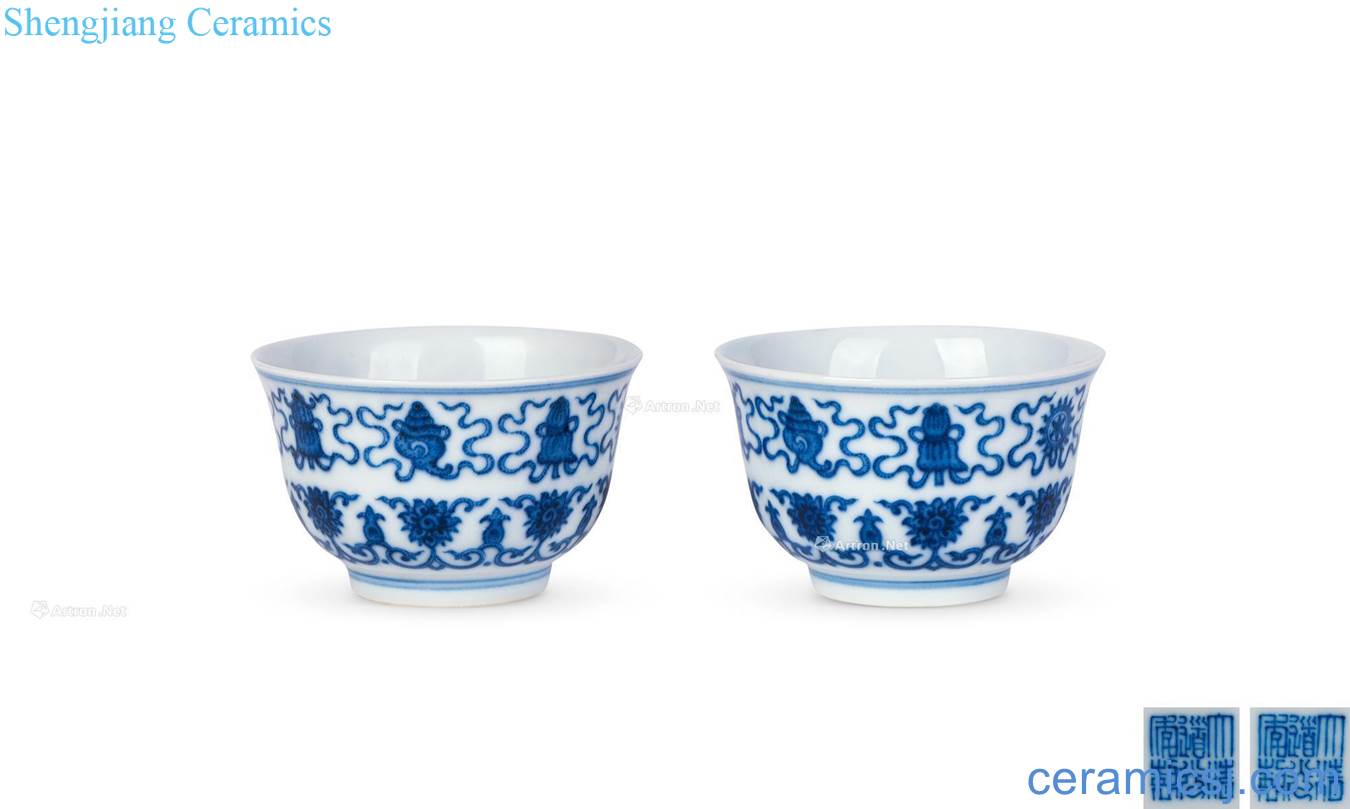 Qing daoguang Blue and white sweet grain and small cup (a)