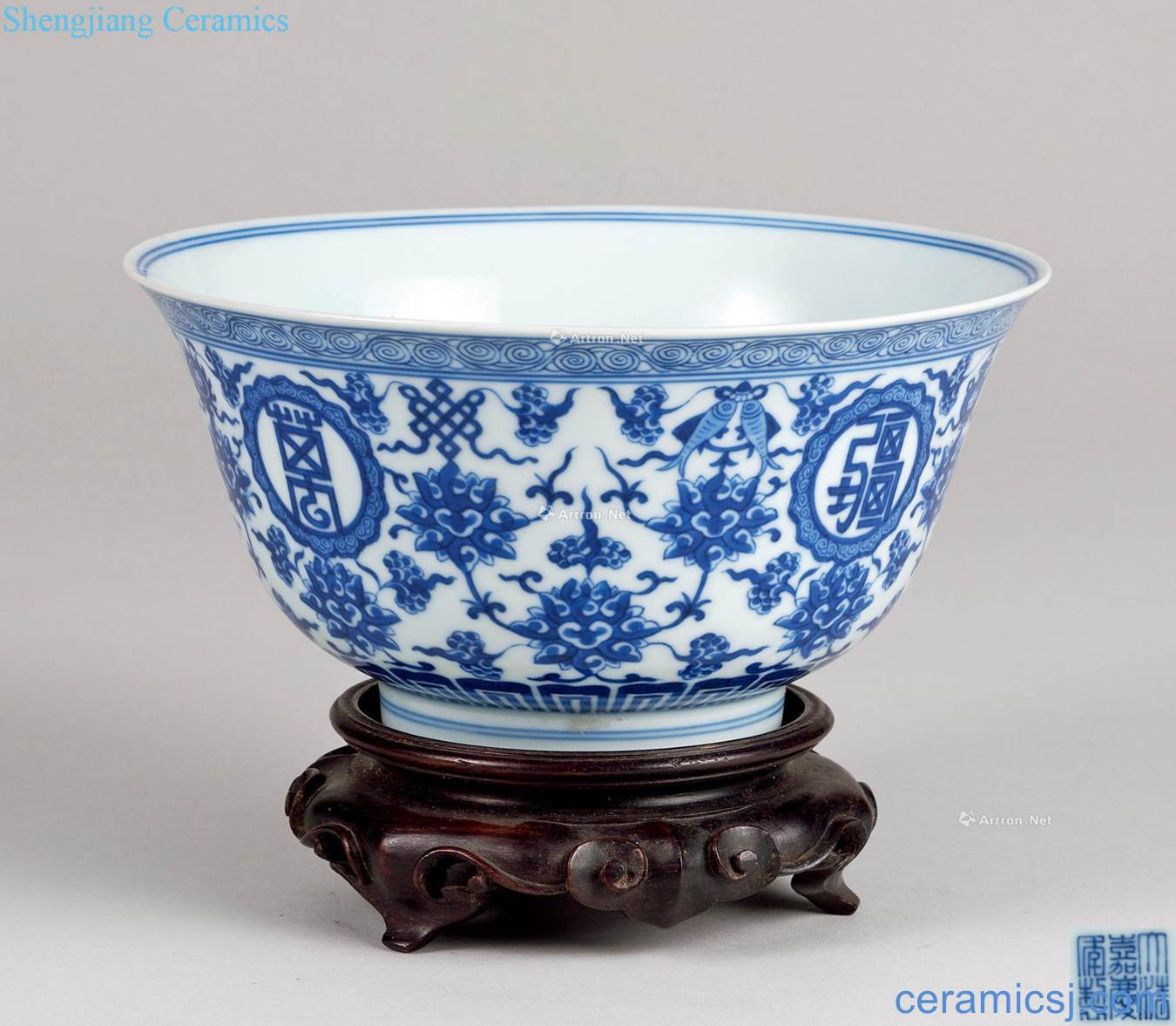 Qing jiaqing Blue and white stays in kiln green-splashed bowls