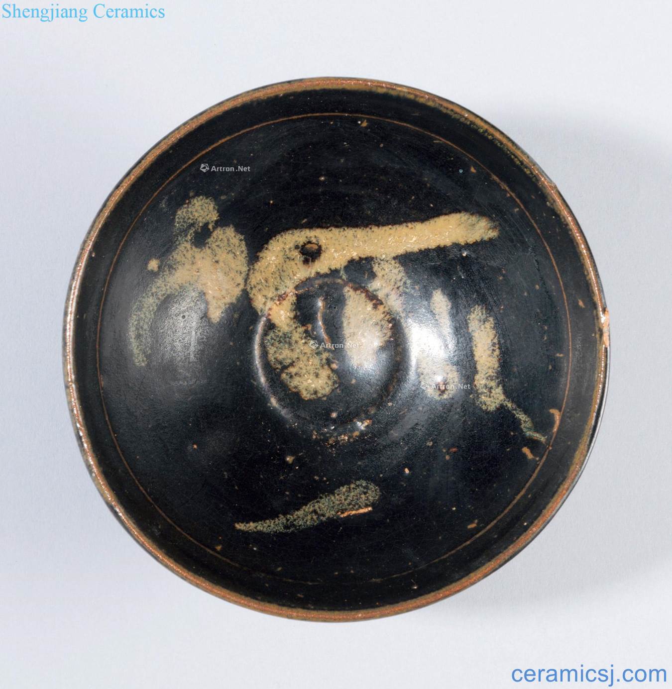 The song dynasty Jizhou kiln black glaze white bowl
