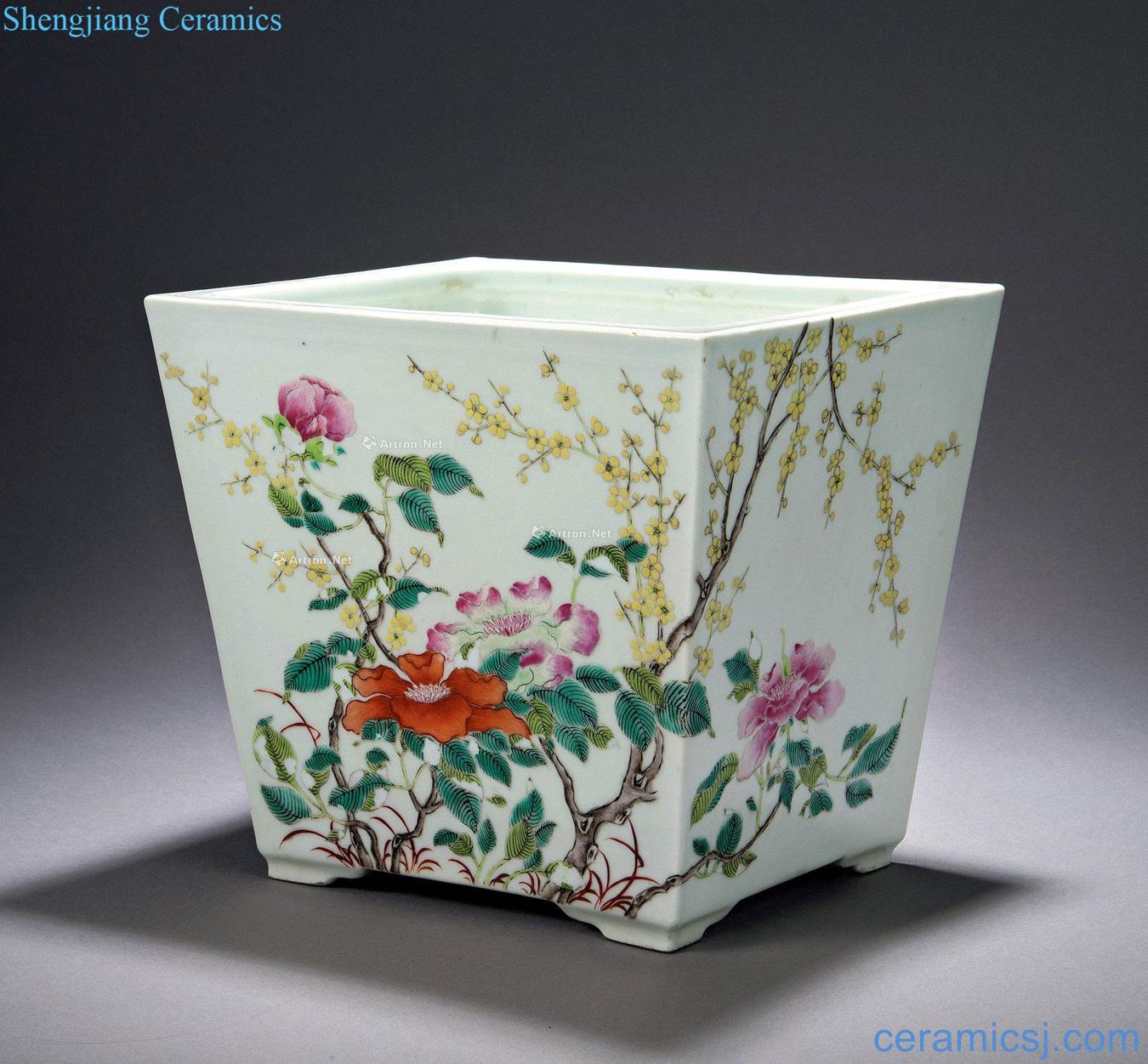 Qing yongzheng pastel Angle flowerpot
