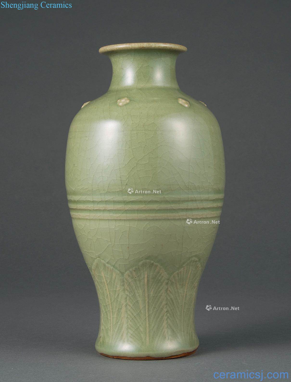 Ming Longquan celadon plum bottle