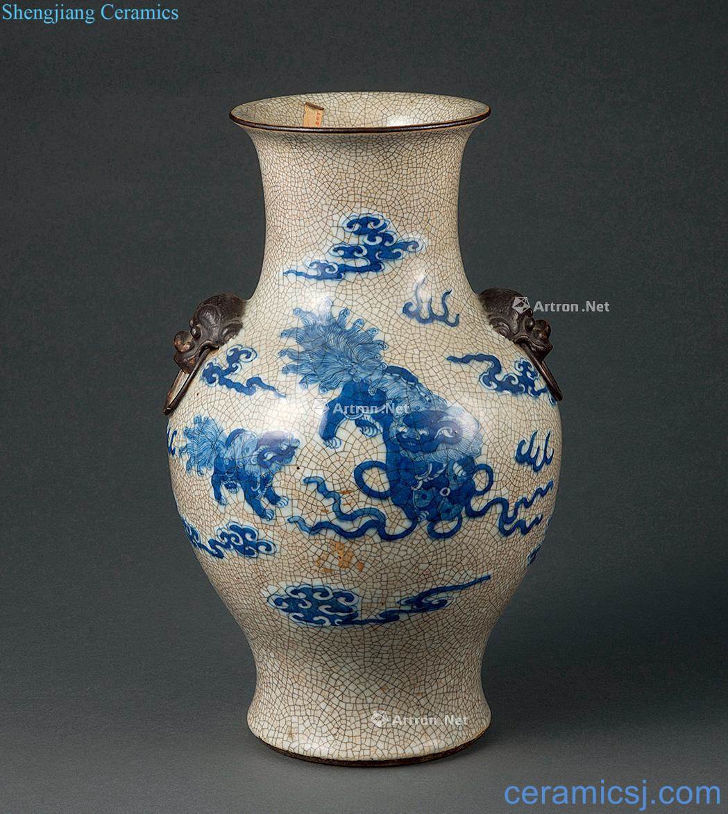 Brother qing glaze blue a surname is little vase with a stick