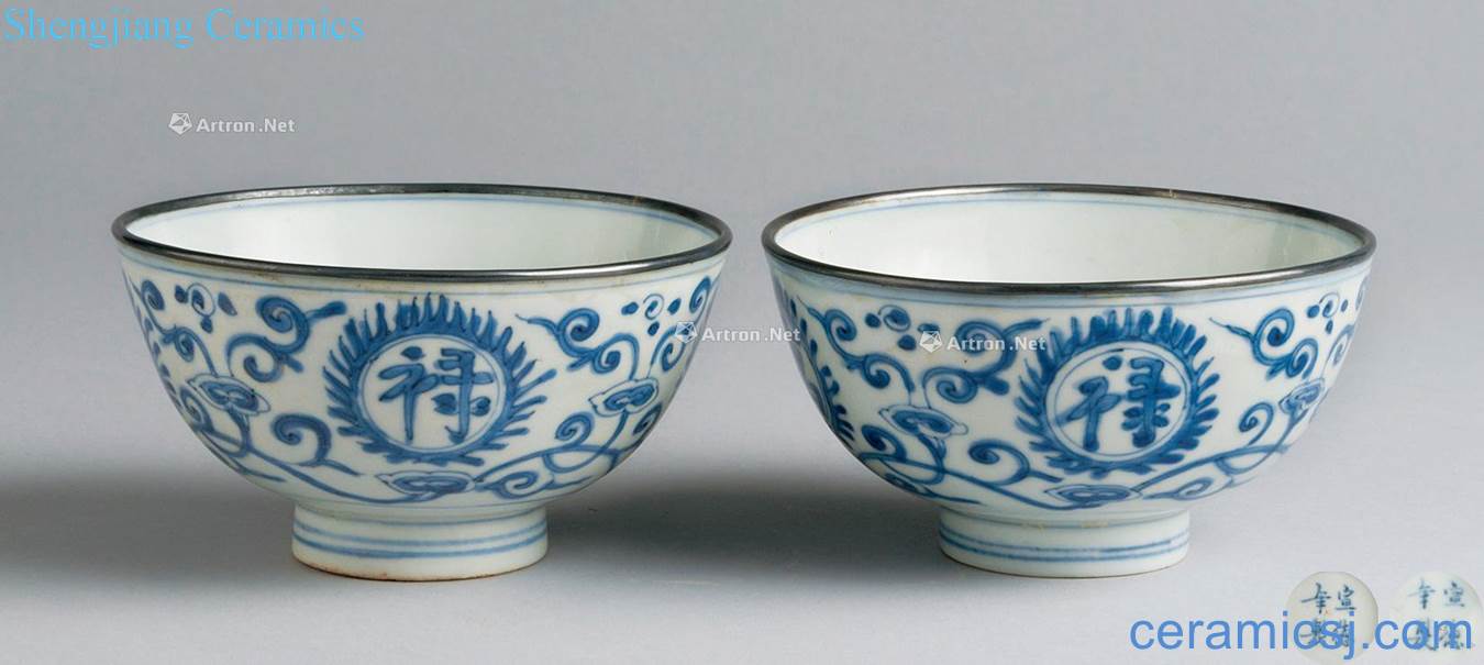 The qing emperor kangxi Blue and white bowl Wan Nianfu eloth (a)