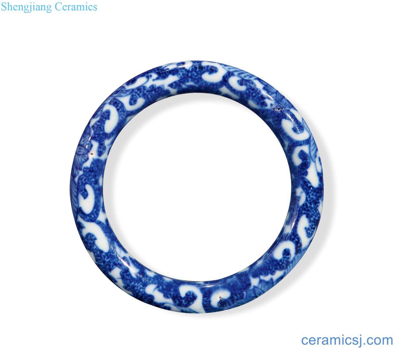 In late qing dynasty Blue and white flower bracelet around branches