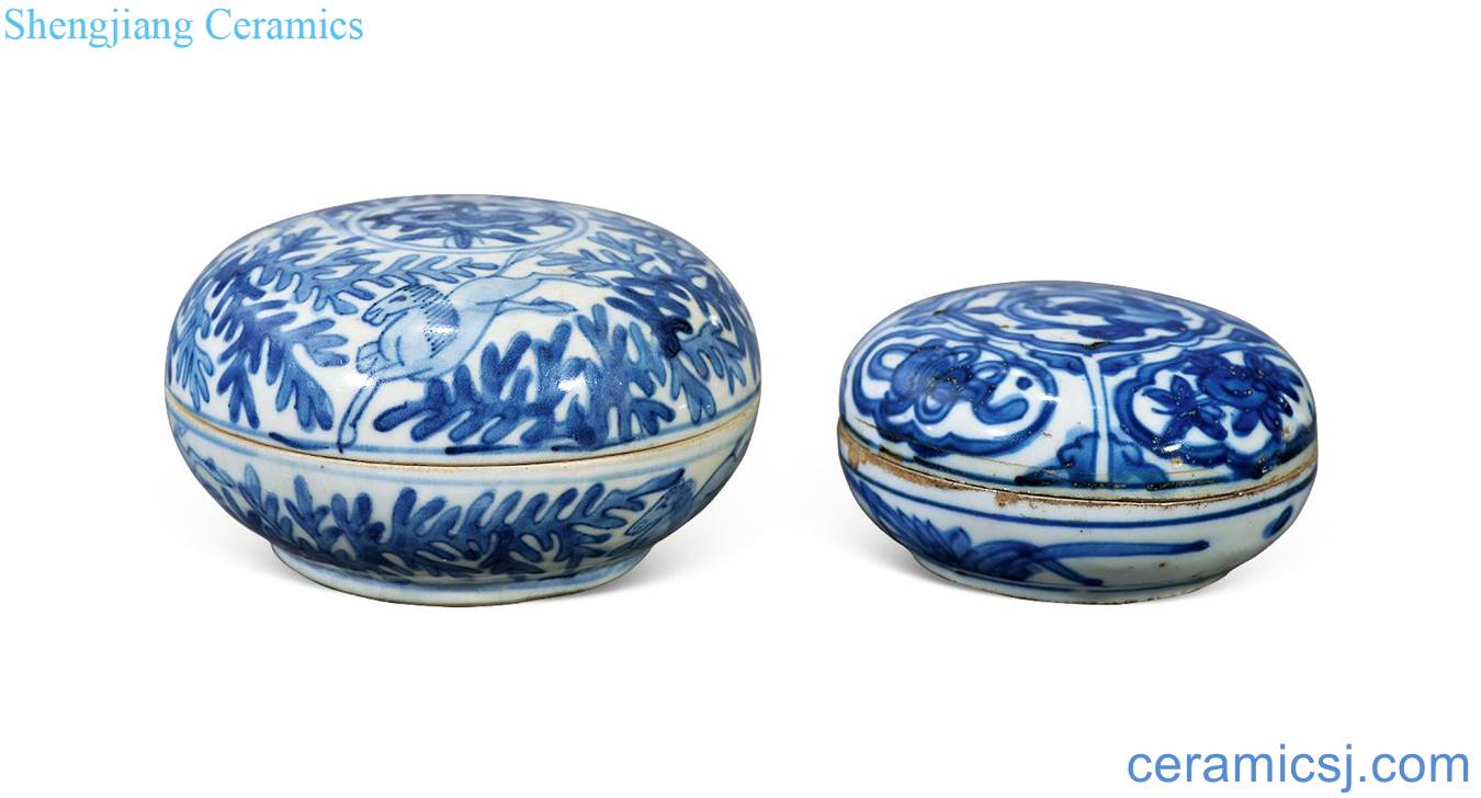 Ming wanli Blue and white cover box (two)