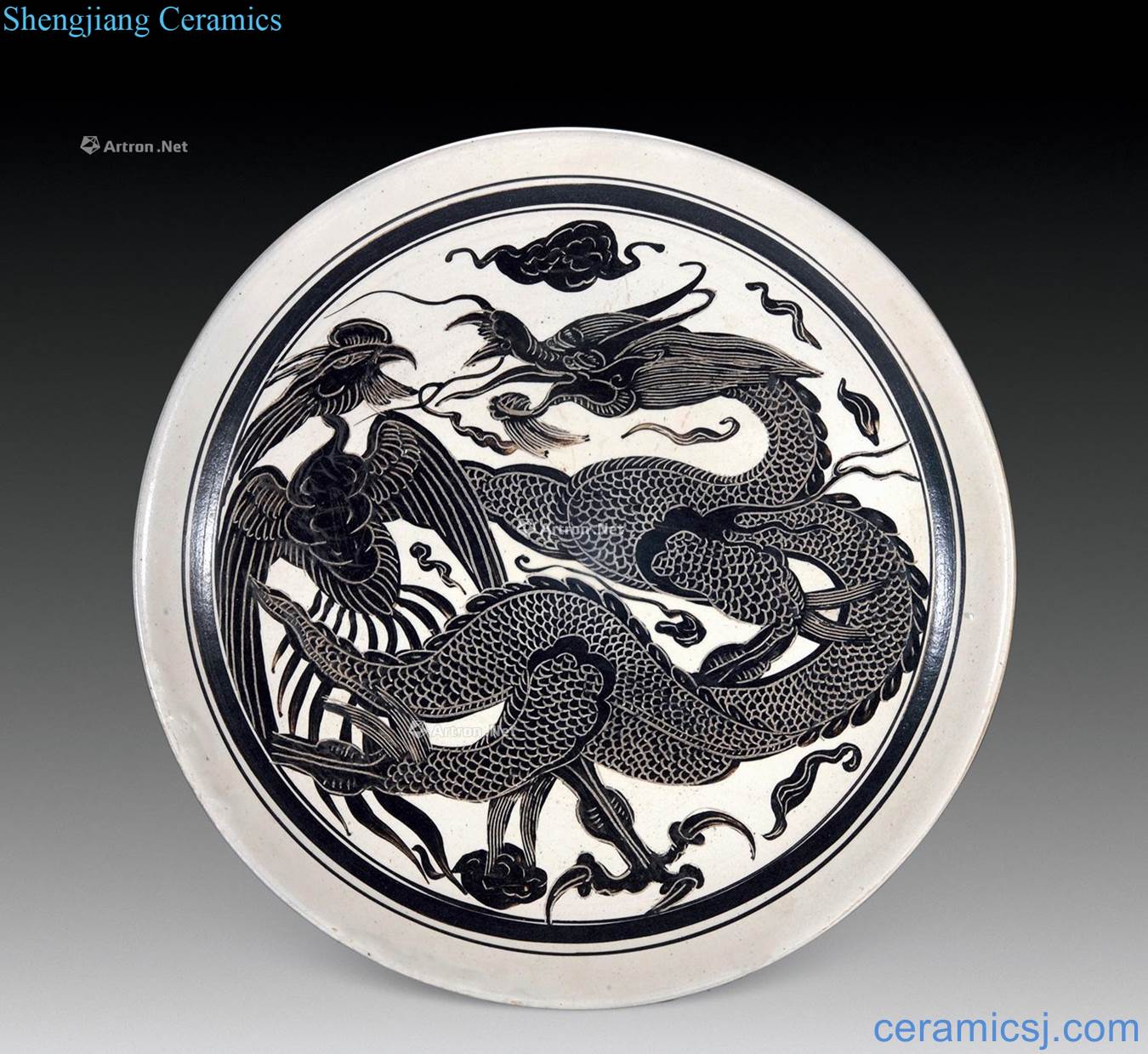 Song magnetic state kiln dragon pattern plate