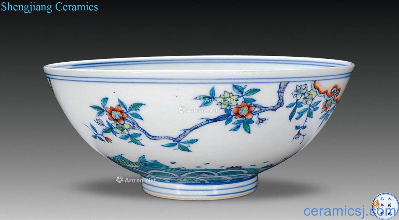 The qing emperor kangxi Bucket color peach blossom water bowl