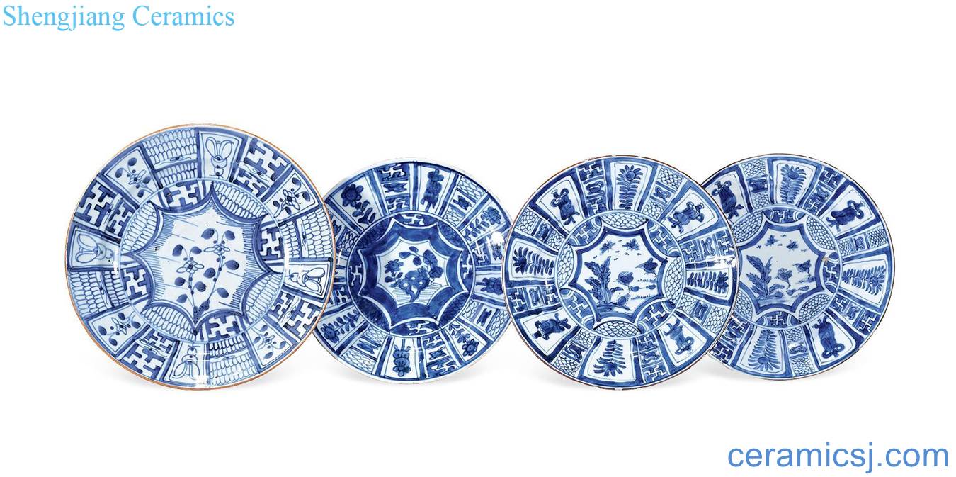 The qing emperor kangxi Blue and white flower plate (4)