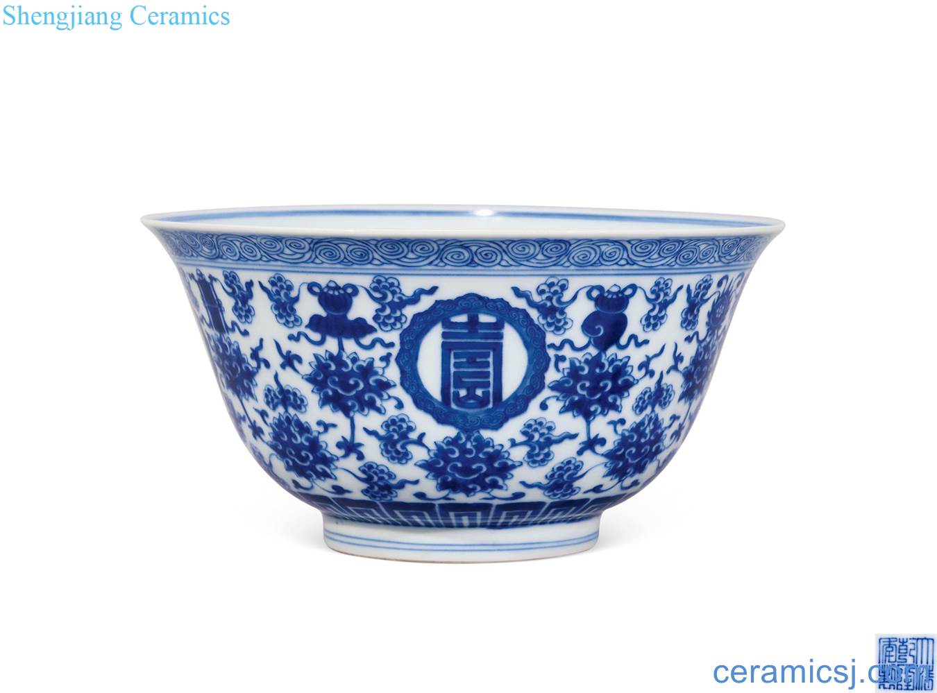 Qing qianlong Blue and white stays in a bowl