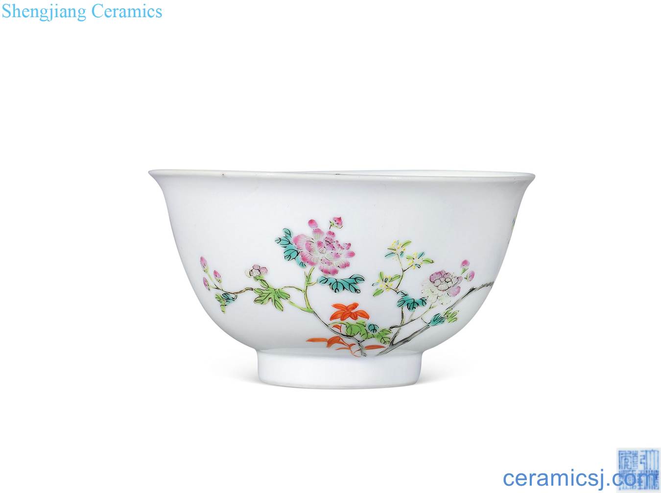 Qing qianlong pastel flower bowls